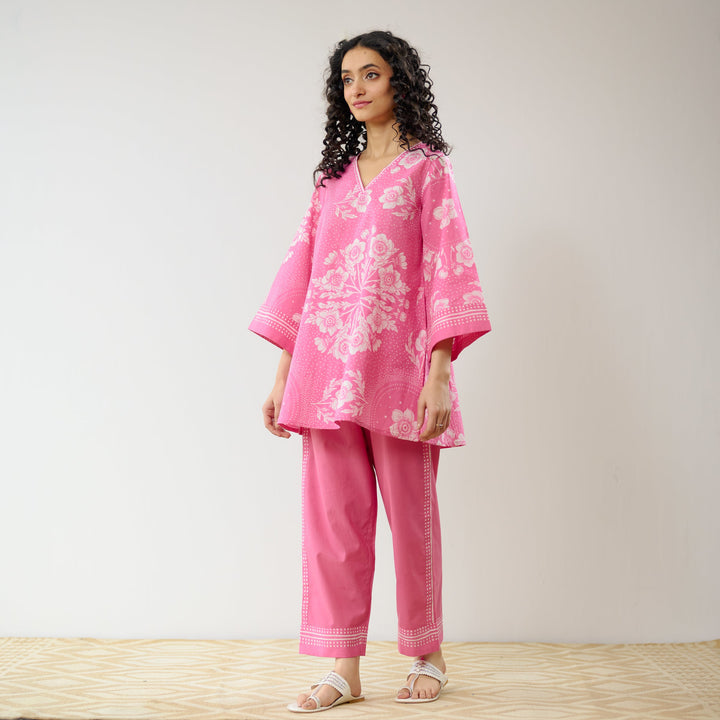 Pink-Cotton-Dewdrop-Co-Ord-Set