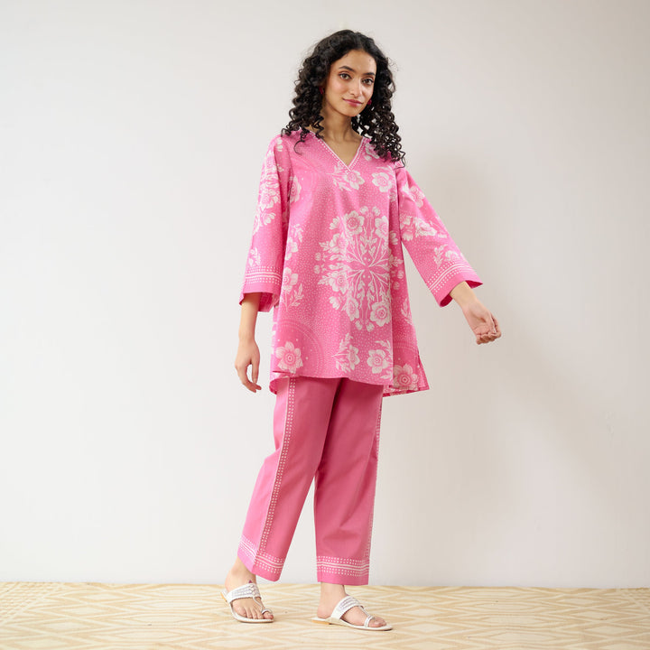 Pink-Cotton-Dewdrop-Co-Ord-Set