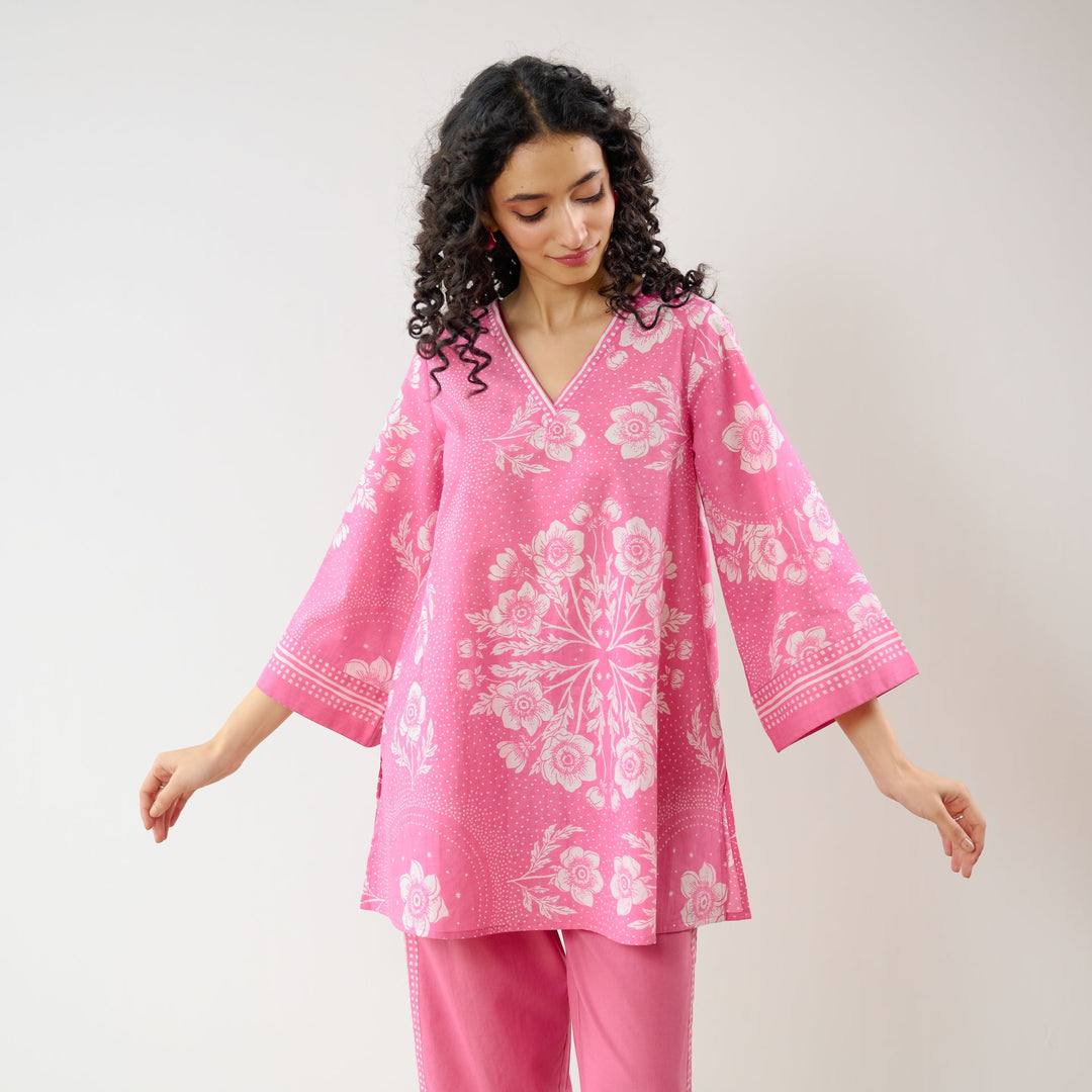 Pink-Cotton-Dewdrop-Co-Ord-Set