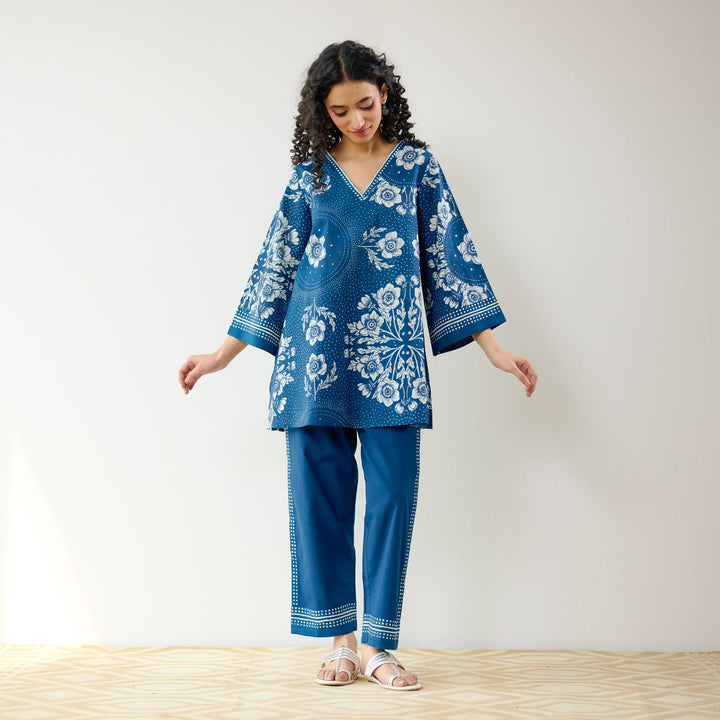 Indigo-Blue-Cotton-Dewdrop-Co-Ord-Set