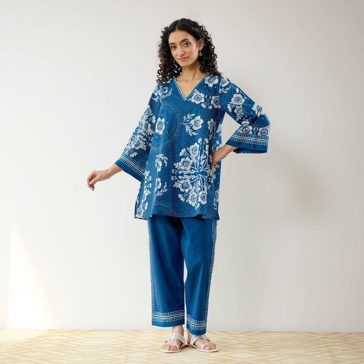 Indigo-Blue-Cotton-Dewdrop-Co-Ord-Set