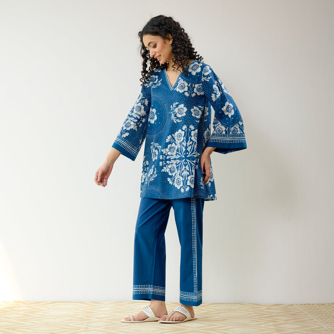 Indigo-Blue-Cotton-Dewdrop-Co-Ord-Set