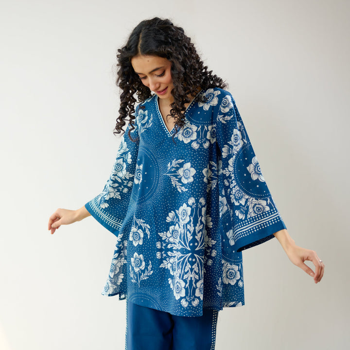 Indigo-Blue-Cotton-Dewdrop-Co-Ord-Set