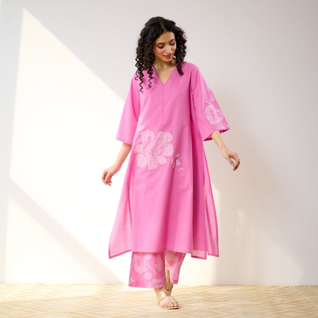 Pink-Cotton-Meadow-Patchwork-2-Piece-Kurta-Set