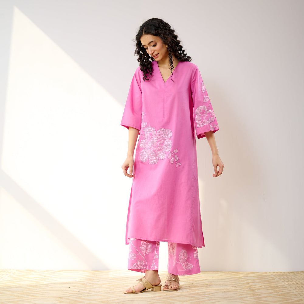 Pink-Cotton-Meadow-Patchwork-2-Piece-Kurta-Set