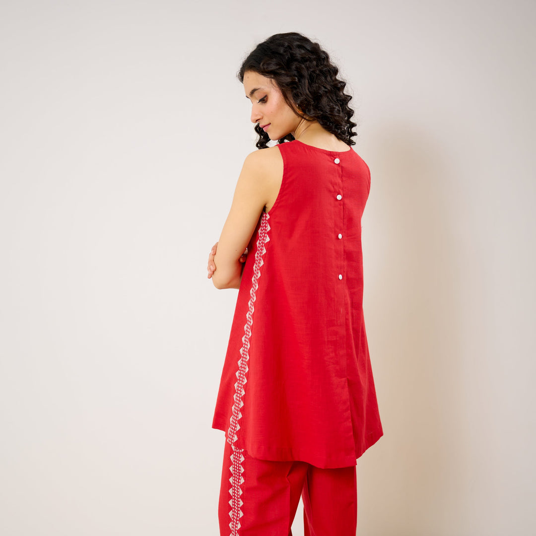 Red-Cotton-Pehar-Statement-Embroidered--Co-Ord-Set