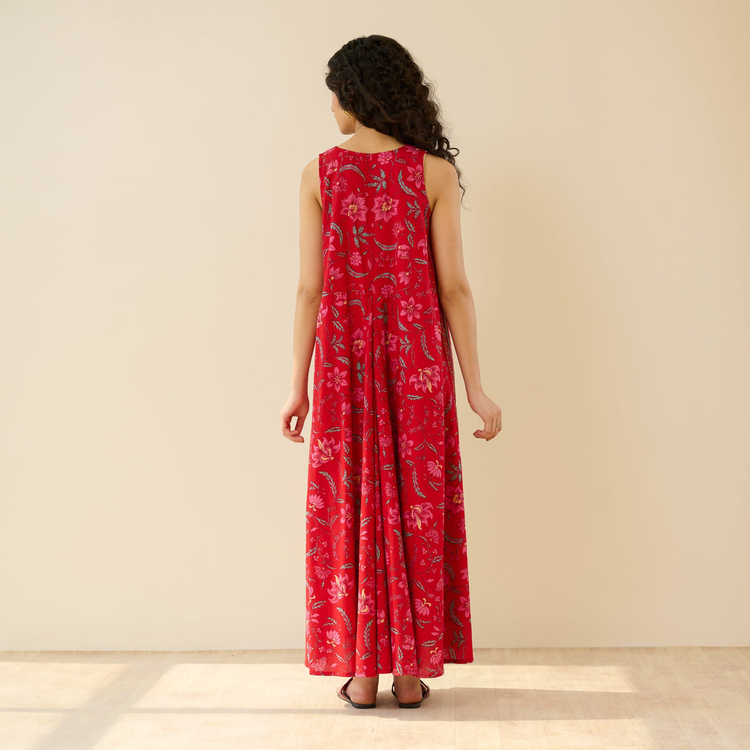 Red-Cotton-Sara-Sanganeri-Maxi-Dresse