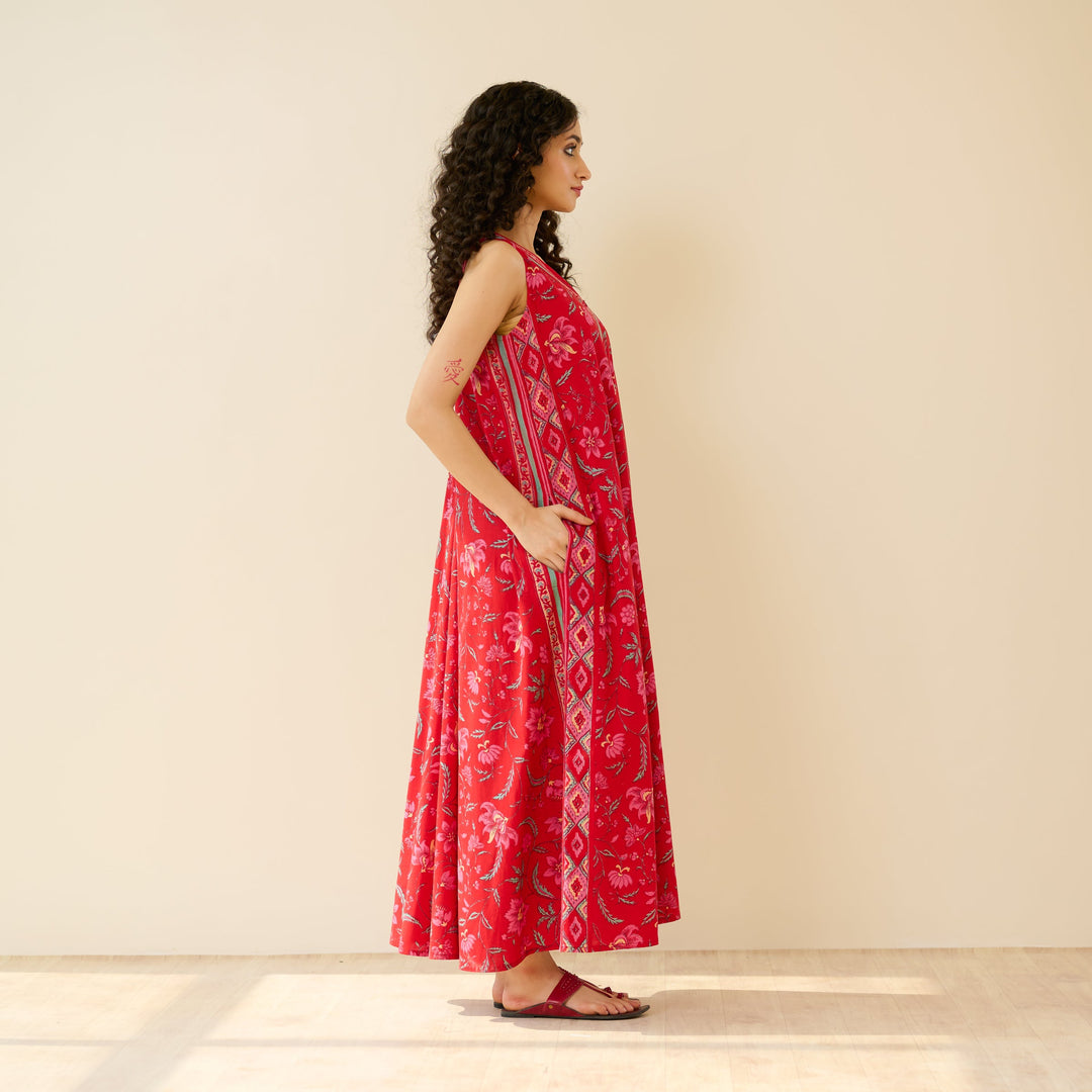 Red-Cotton-Sara-Sanganeri-Maxi-Dresse