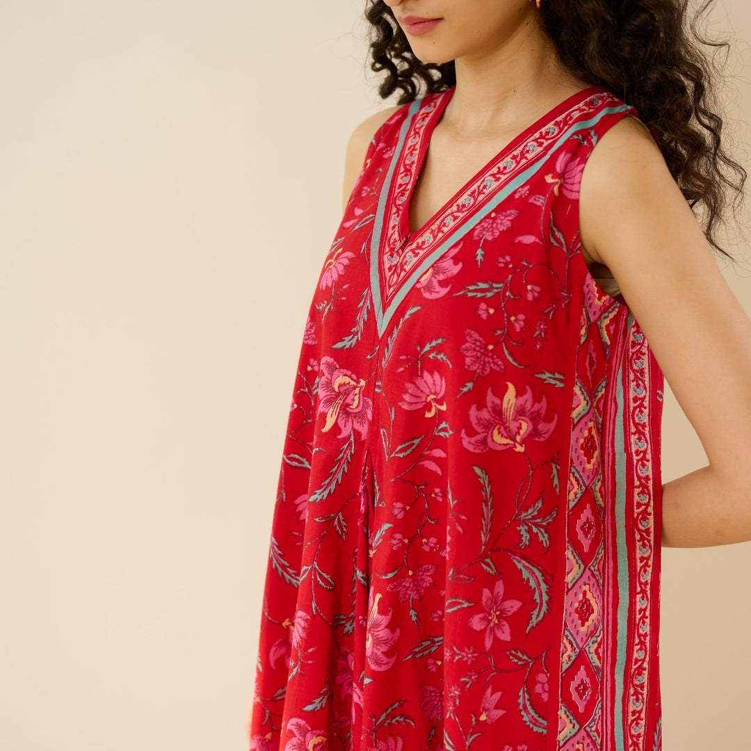 Red-Cotton-Sara-Sanganeri-Maxi-Dresse