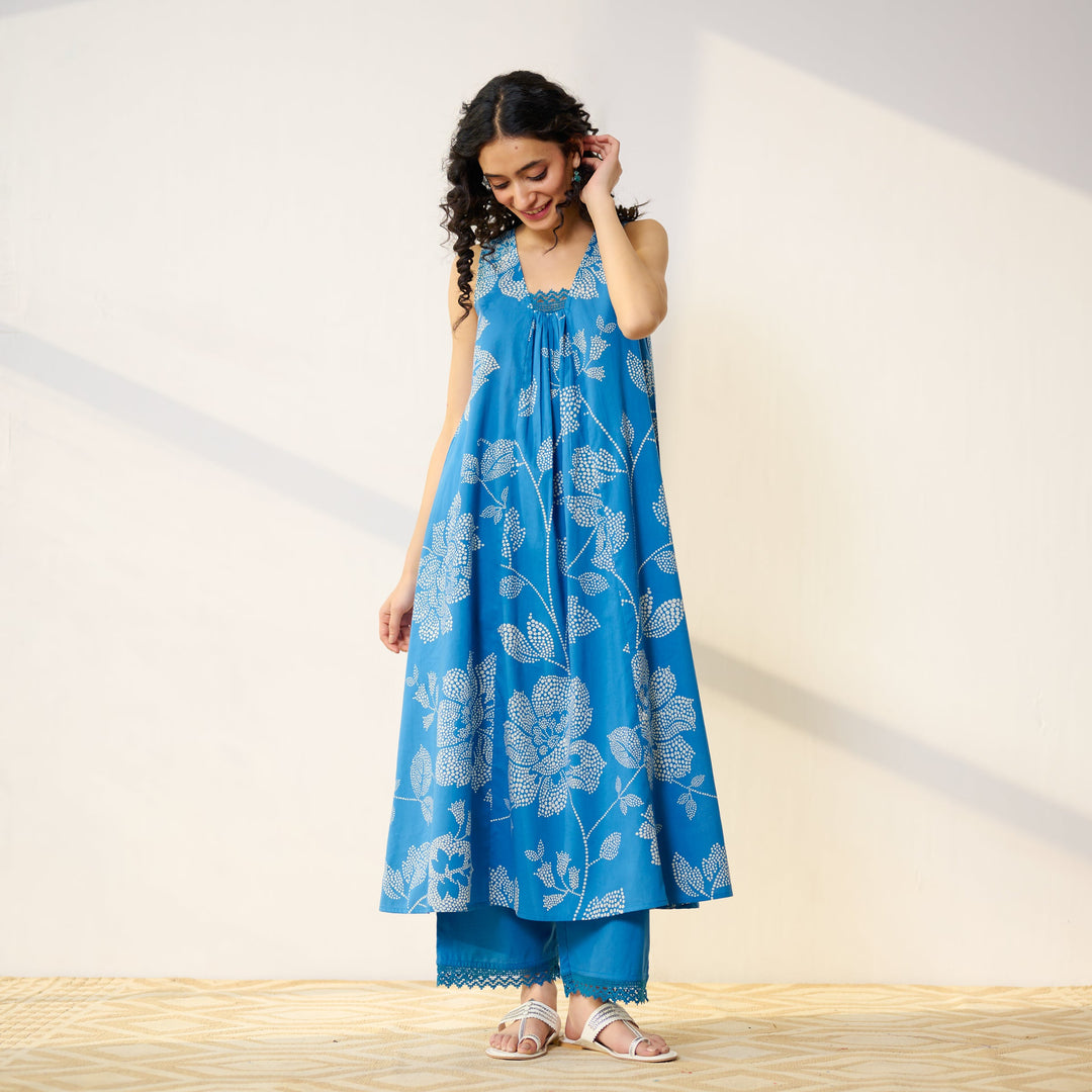 Blue-Cotton-Rosewood-Electric-2-Piece-Kurta-Set
