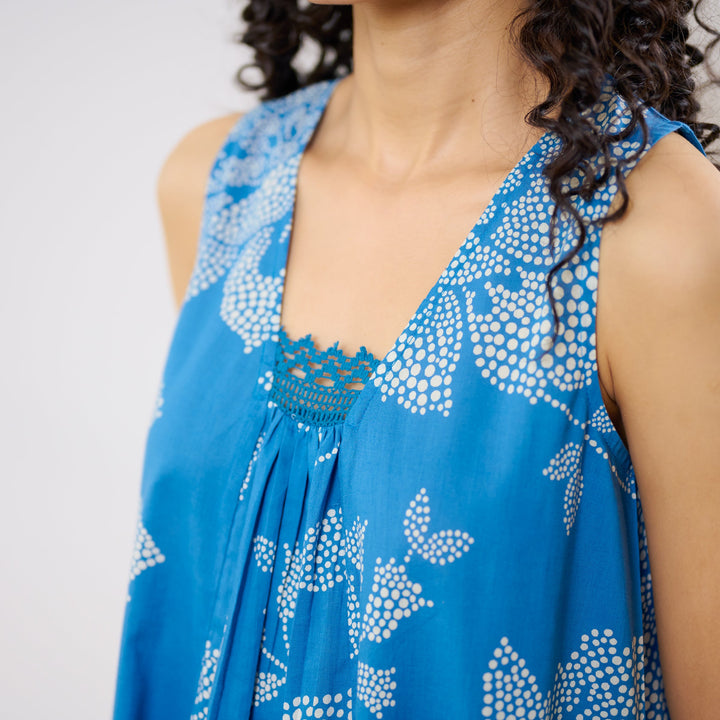 Blue-Cotton-Rosewood-Electric-2-Piece-Kurta-Set