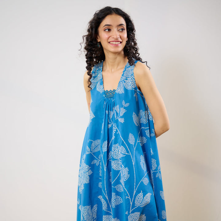 Blue-Cotton-Rosewood-Electric-2-Piece-Kurta-Set