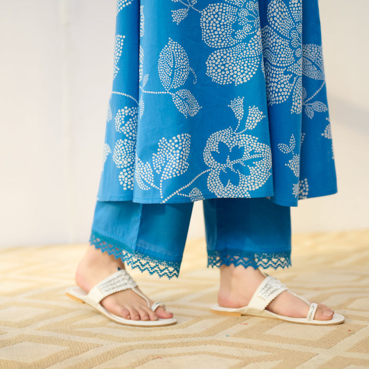 Blue-Cotton-Rosewood-Electric-2-Piece-Kurta-Set