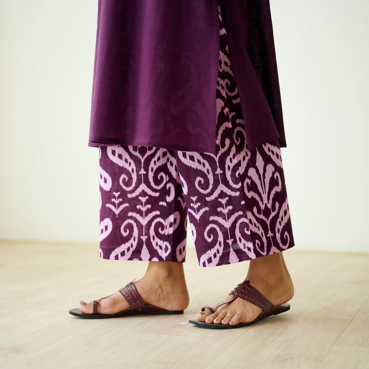 Violet-Cotton-Mukaish-Work-2-Piece-Kurta-Set