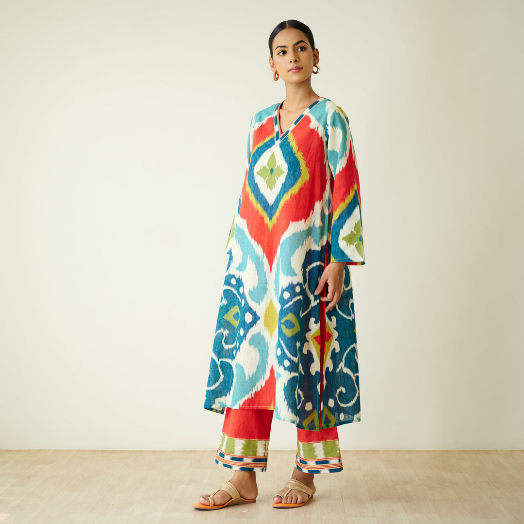 Multicolour-Cotton-Gota-Detailing-2-Piece-Kurta-Set