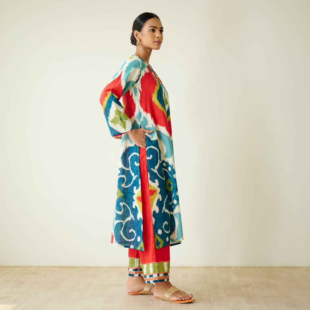 Multicolour-Cotton-Gota-Detailing-2-Piece-Kurta-Set