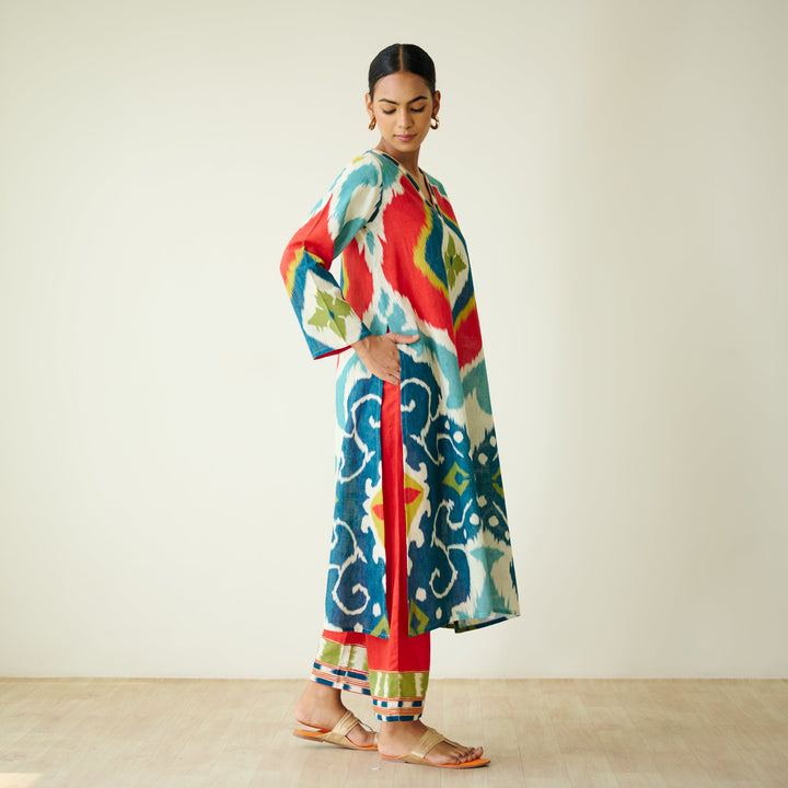 Multicolour-Cotton-Gota-Detailing-2-Piece-Kurta-Set