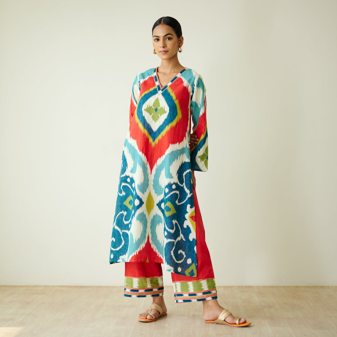 Multicolour-Cotton-Gota-Detailing-2-Piece-Kurta-Set