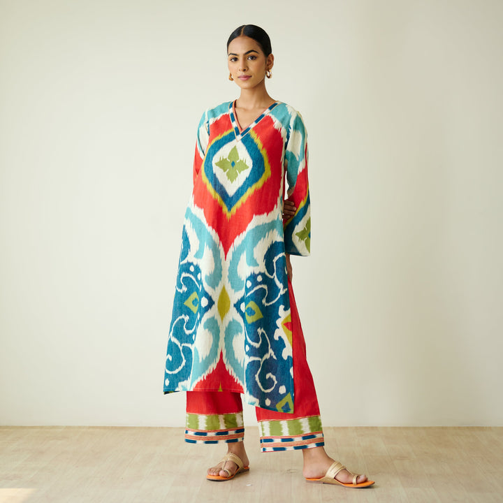 Multicolour-Cotton-Gota-Detailing-2-Piece-Kurta-Set