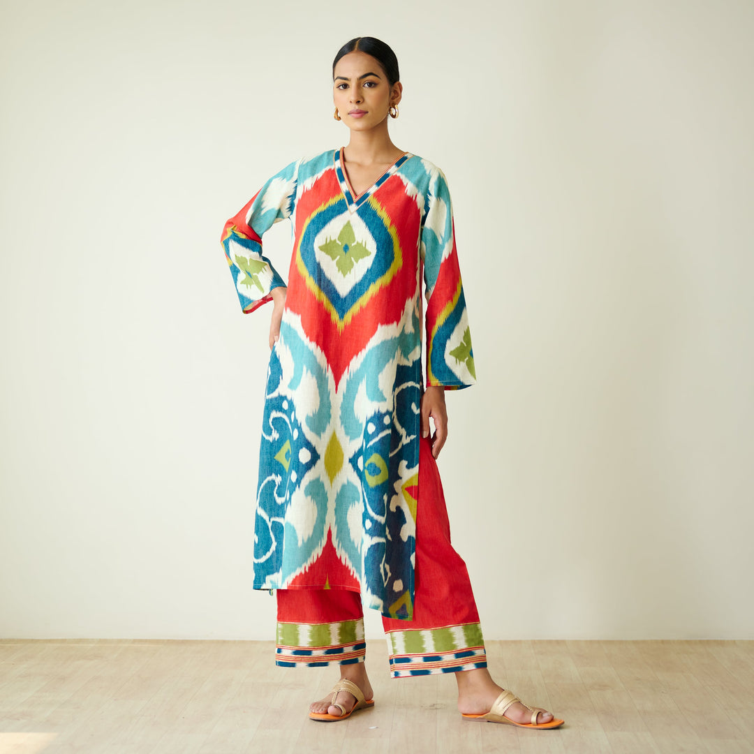 Multicolour-Cotton-Gota-Detailing-2-Piece-Kurta-Set