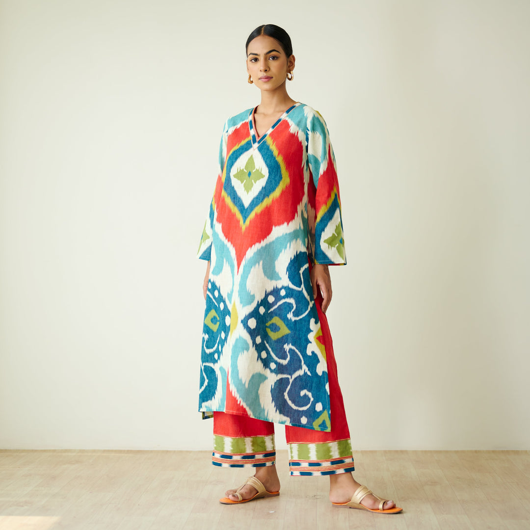 Multicolour-Cotton-Gota-Detailing-2-Piece-Kurta-Set