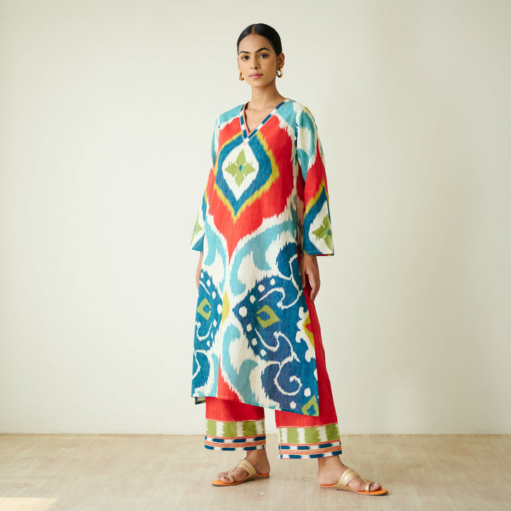 Multicolour-Cotton-Gota-Detailing-2-Piece-Kurta-Set