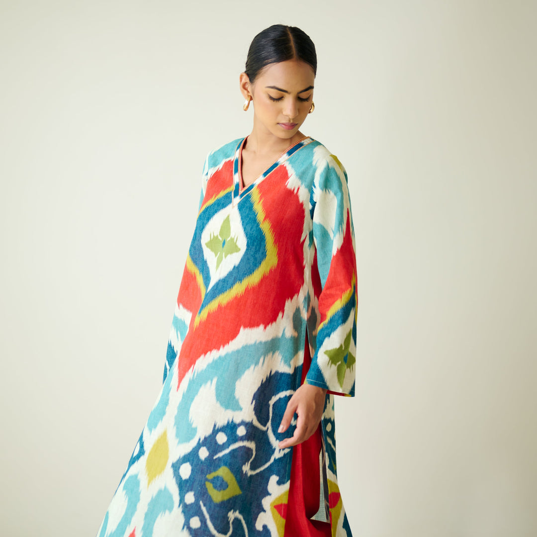 Multicolour-Cotton-Gota-Detailing-2-Piece-Kurta-Set