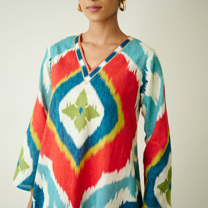 Multicolour-Cotton-Gota-Detailing-2-Piece-Kurta-Set