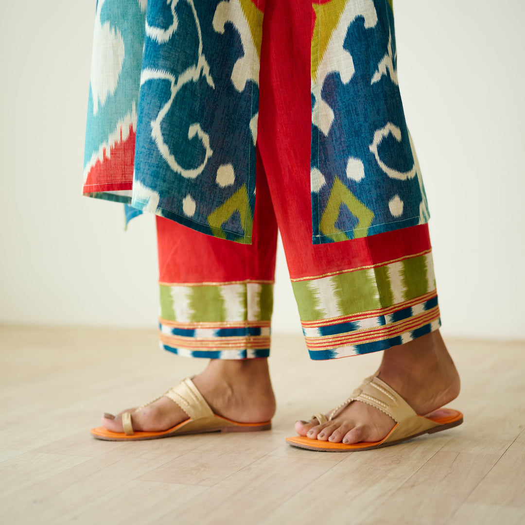 Multicolour-Cotton-Gota-Detailing-2-Piece-Kurta-Set