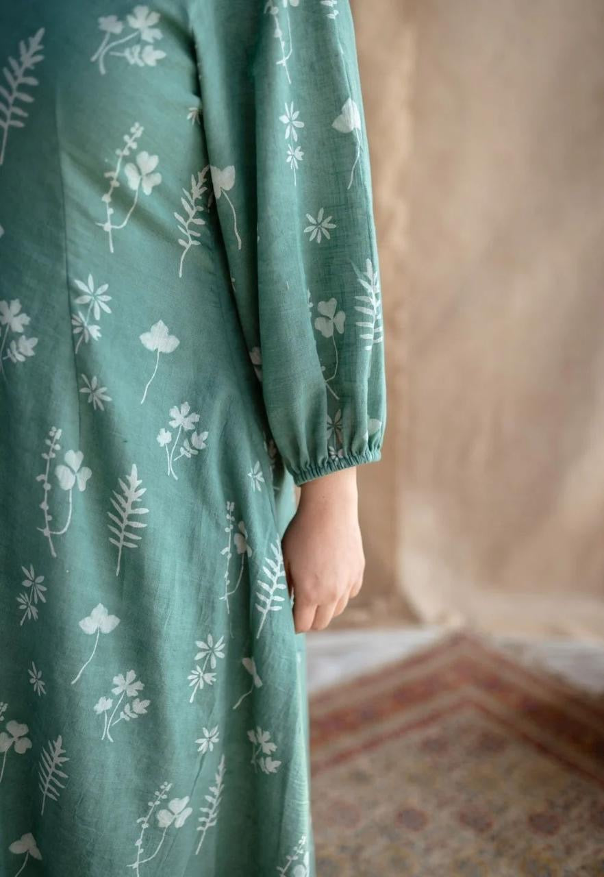 Fern-Green-Cotton-Tarini-Dabu-Print-Midi-Dress