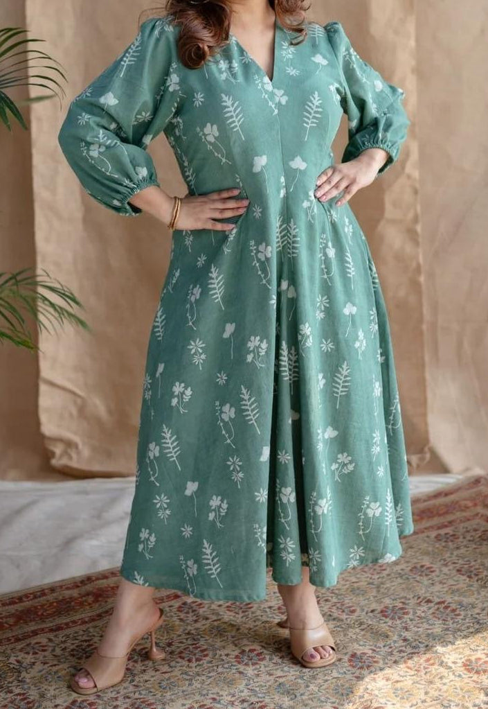 Fern-Green-Cotton-Tarini-Dabu-Print-Midi-Dress