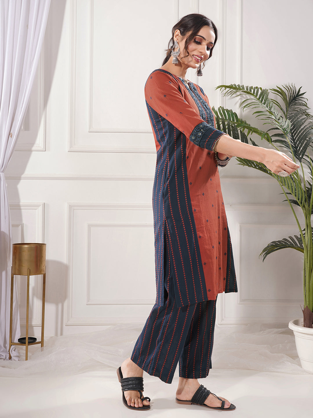 Raaya Red Cotton 2-Piece Kurta Only Set