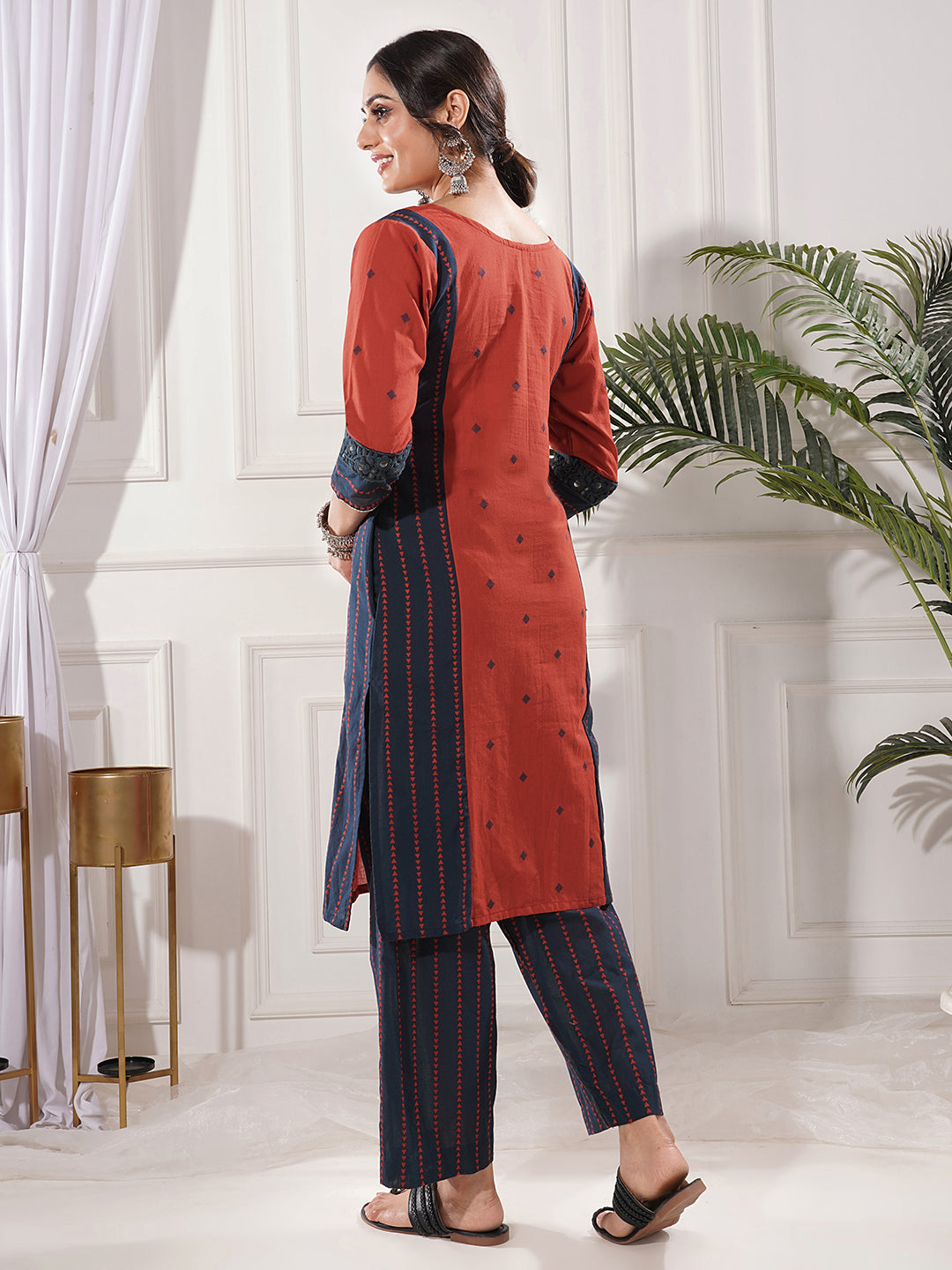 Raaya Red Cotton 2-Piece Kurta Only Set