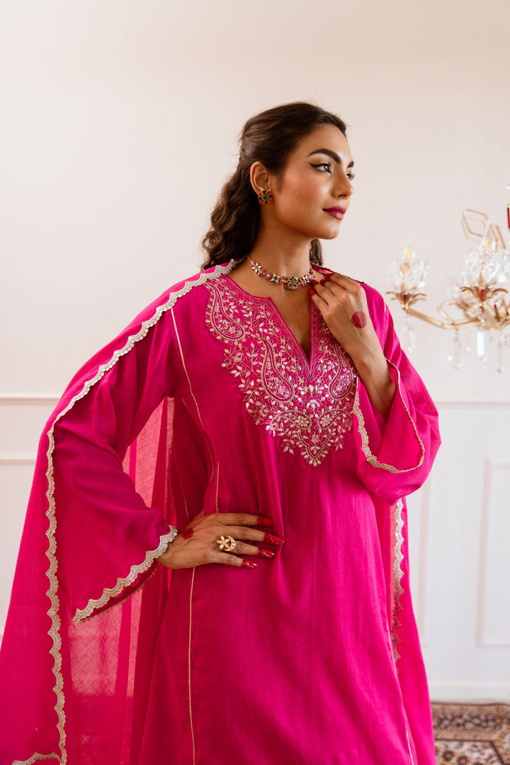 Rani-Pink-Mulmul-Anti-Fit-Anarkali-Set