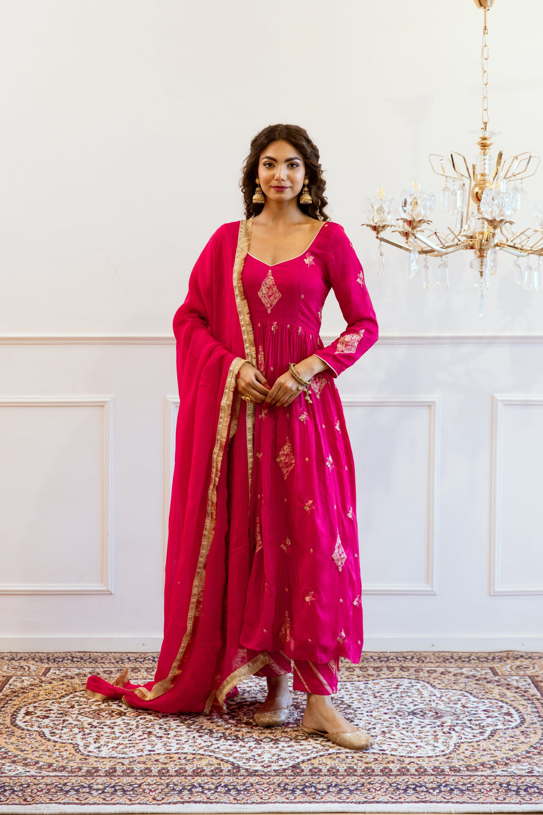 Rani-Pink-Muslin-Silk-Printed-Gathered-Anarkali-Set