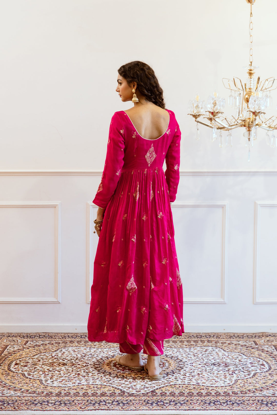 Rani-Pink-Muslin-Silk-Printed-Gathered-Anarkali-Set