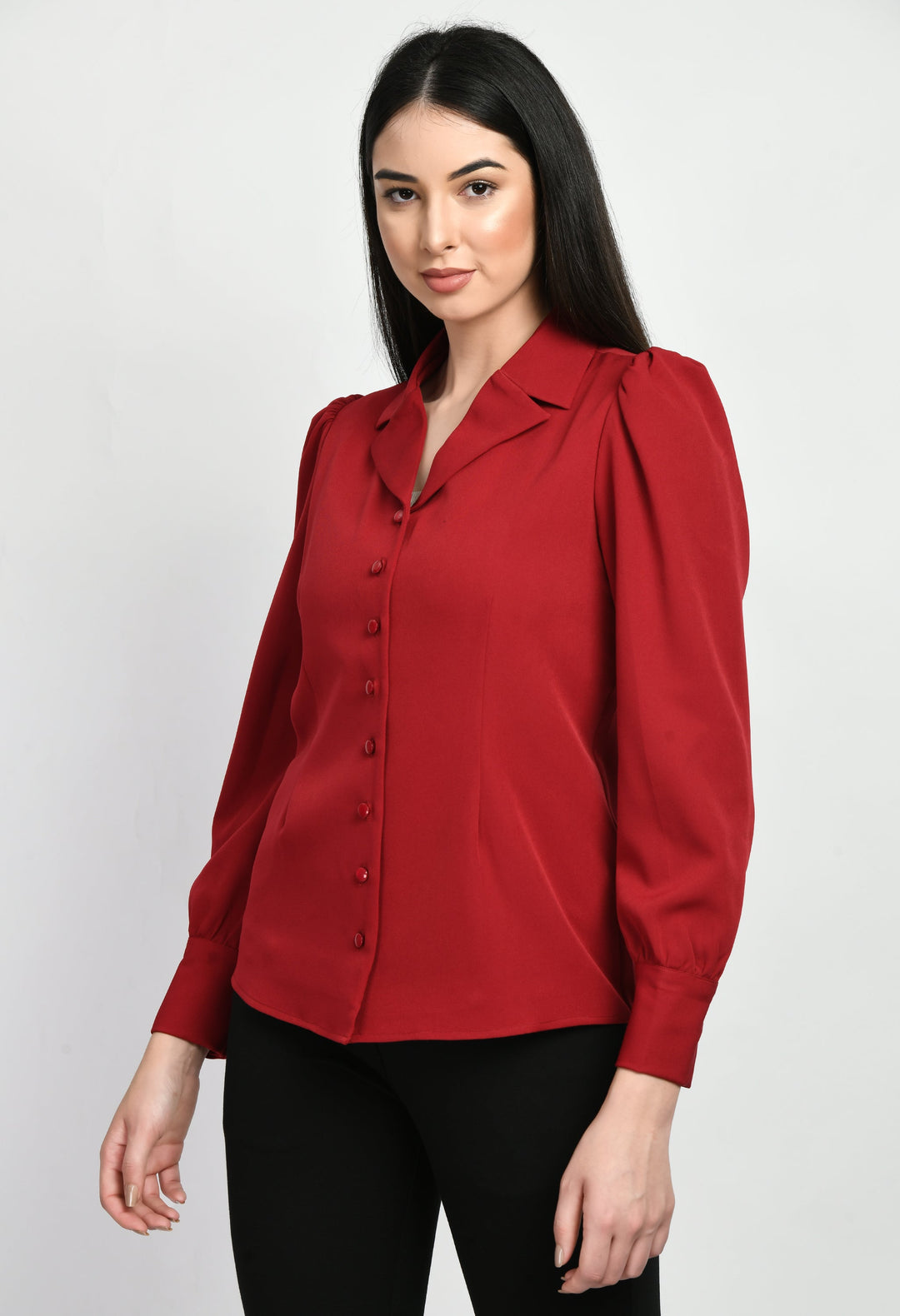 Red-Cotton-Blend-Agility-Blazer-Shirt