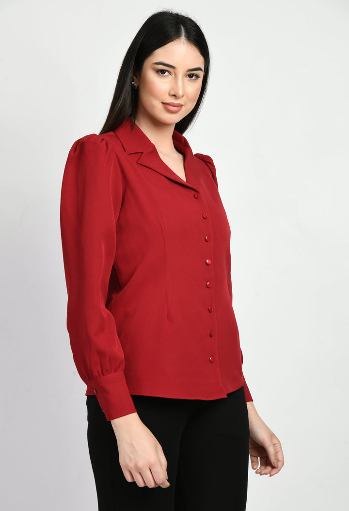 Red-Cotton-Blend-Agility-Blazer-Shirt