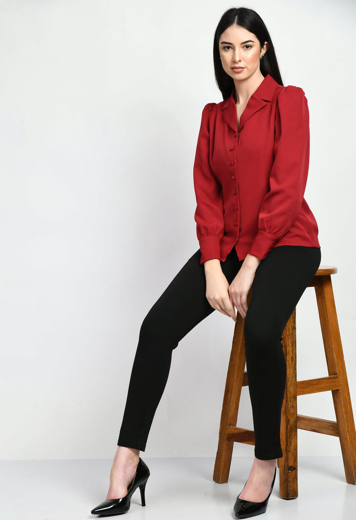 Red-Cotton-Blend-Agility-Blazer-Shirt