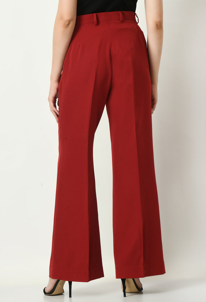 Red-Cotton-Blend-Eminence-Solid-Bootcut-Trouser