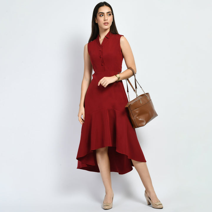 Red-Cotton-Blend-Vivacity-Cut-Out-Maxi-Dress