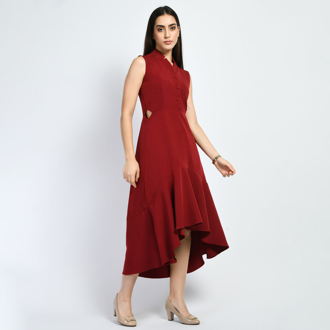 Red-Cotton-Blend-Vivacity-Cut-Out-Maxi-Dress