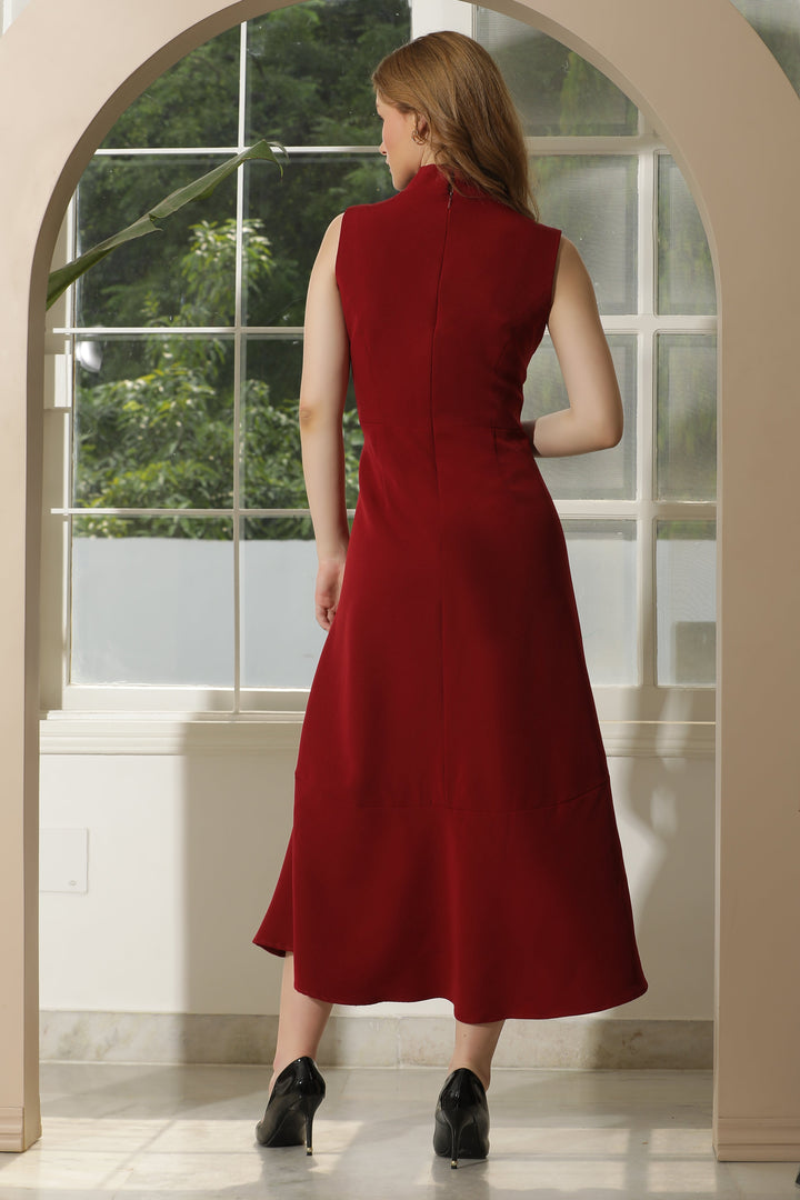 Red-Cotton-Blend-Vivacity-Cut-Out-Maxi-Dress