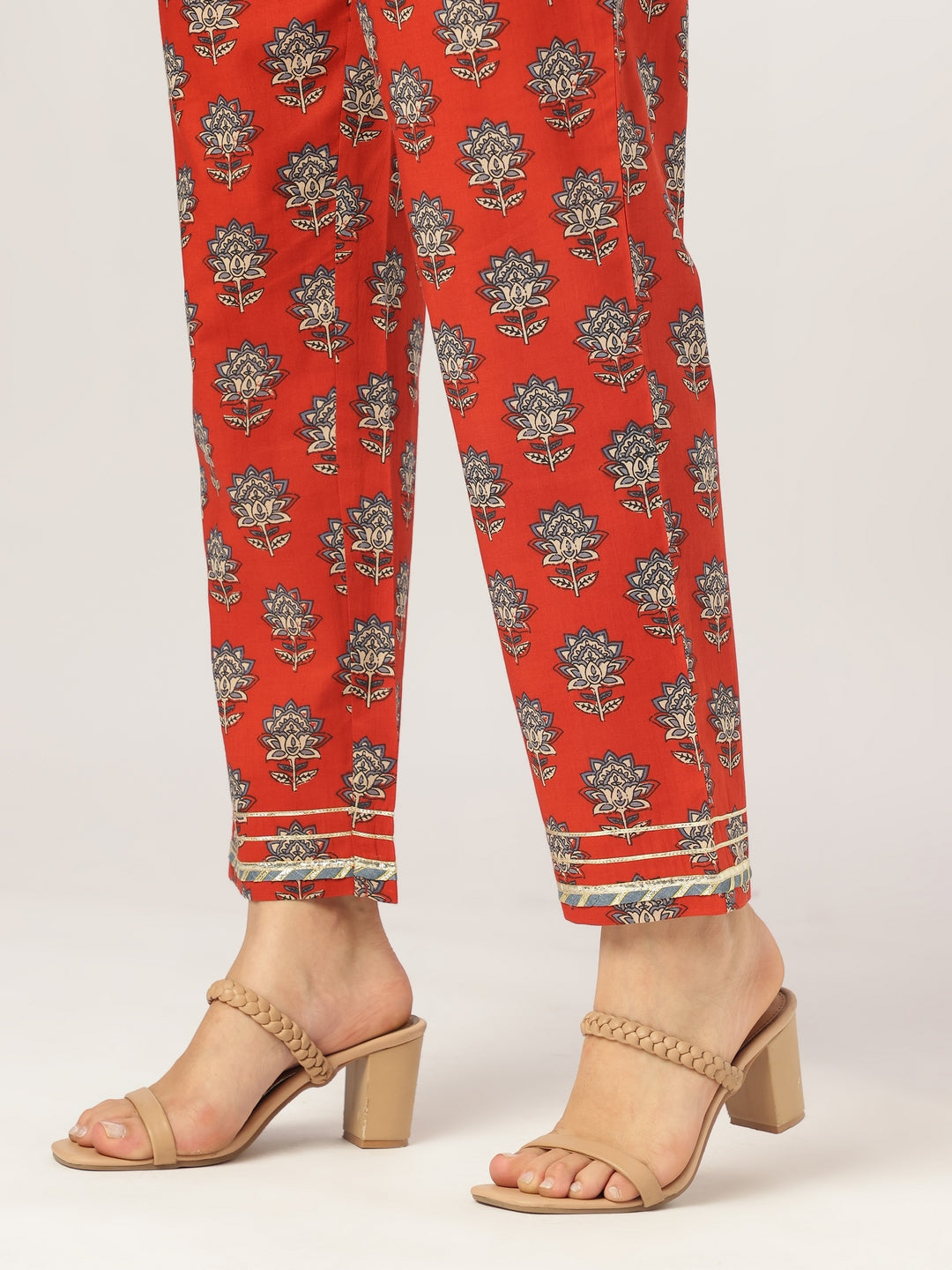 Red-Cotton-Straight-Floral-Printed-3-Piece-Kurta-Set