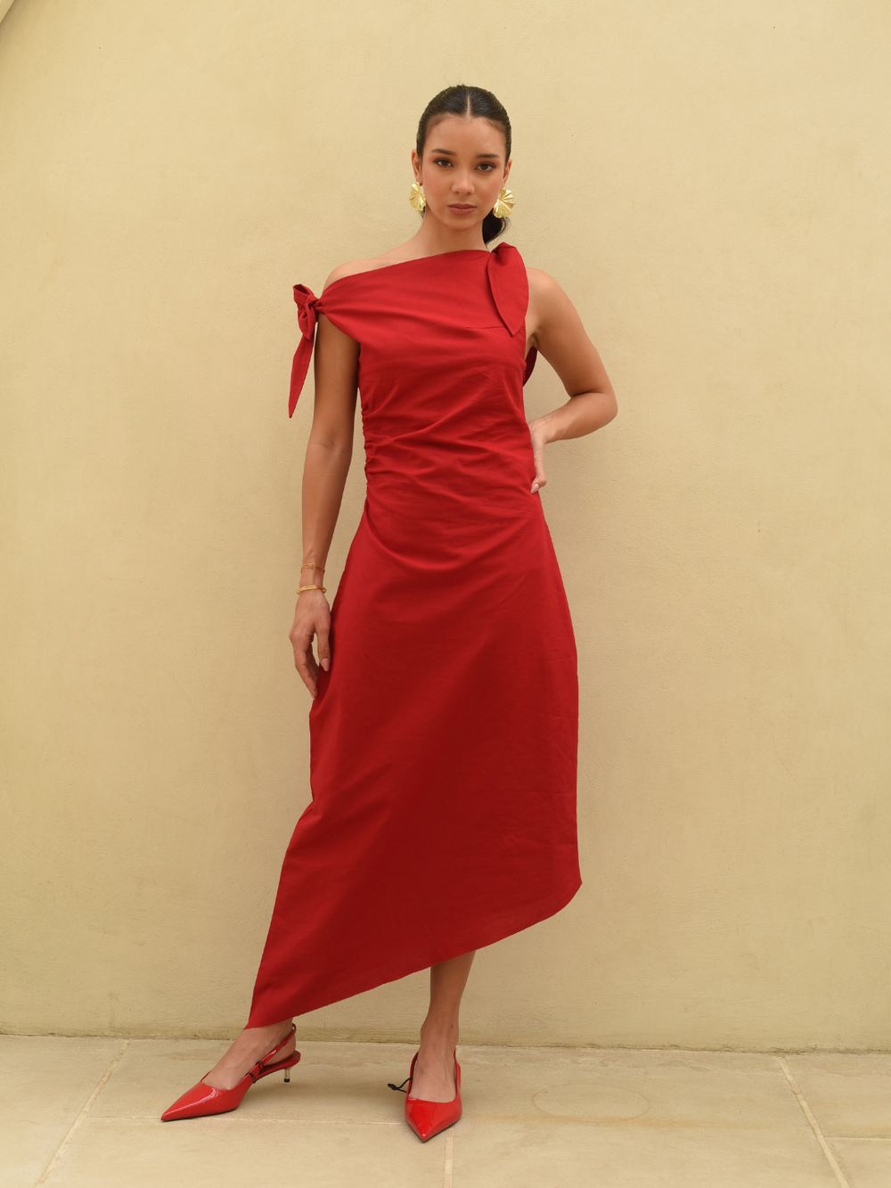 Red-Linen-Striking-Cherry-Tango-Linen-Dress