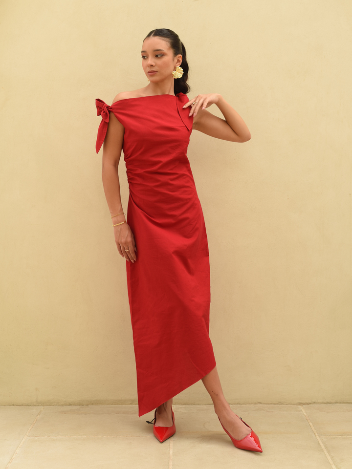 Red-Linen-Striking-Cherry-Tango-Linen-Dress