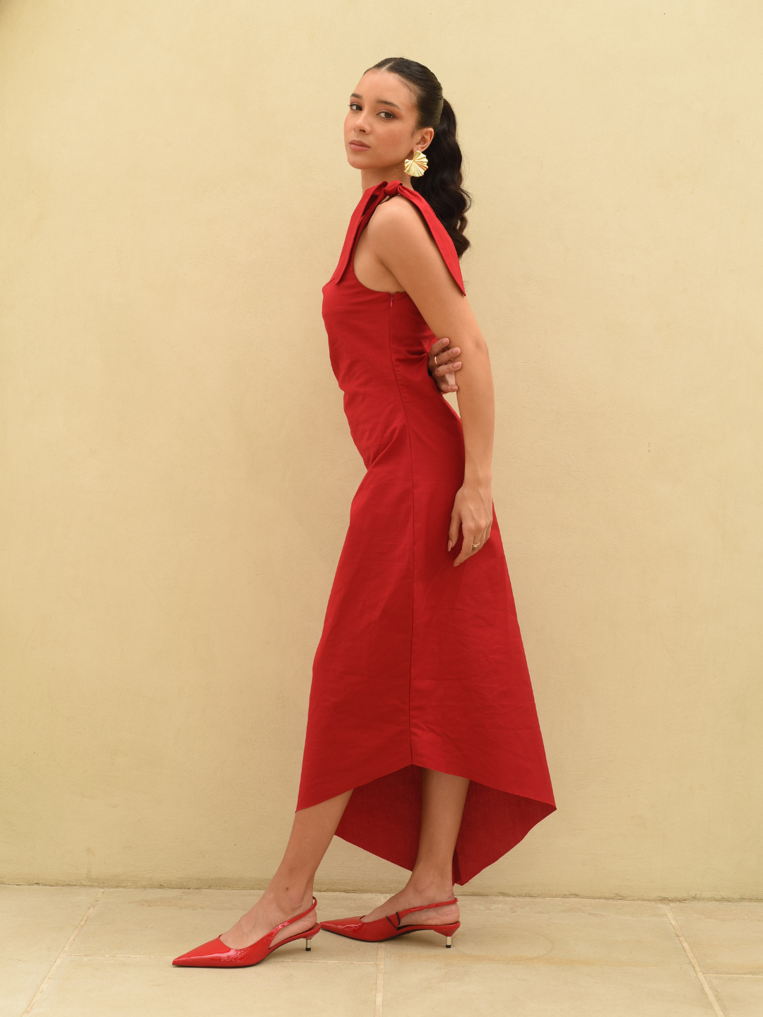 Red-Linen-Striking-Cherry-Tango-Linen-Dress