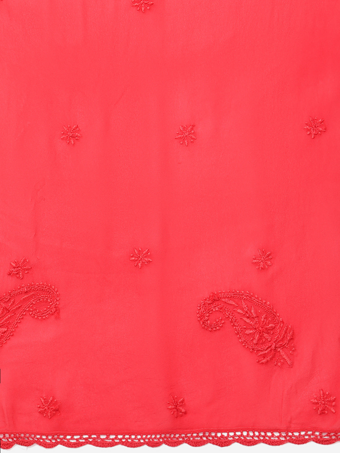 Red-Poly-Georgette-Floral-Chikankari-Handloom-Dupatta