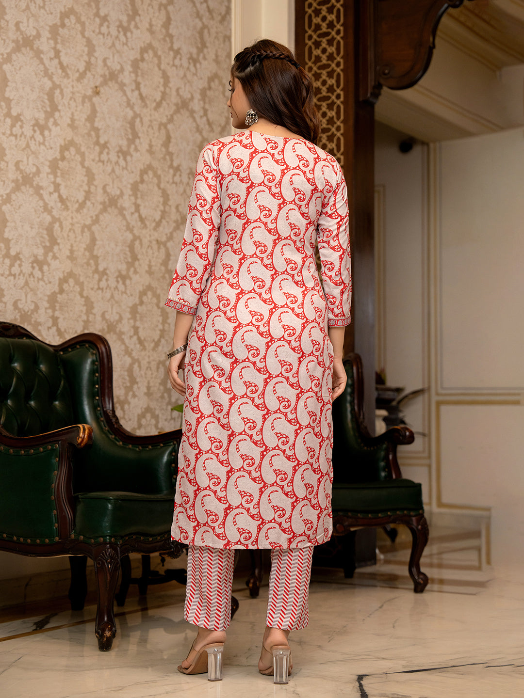 Red-Rayon-Blend-Paisley-Printed-Straight-3-Piece-Kurta-Set