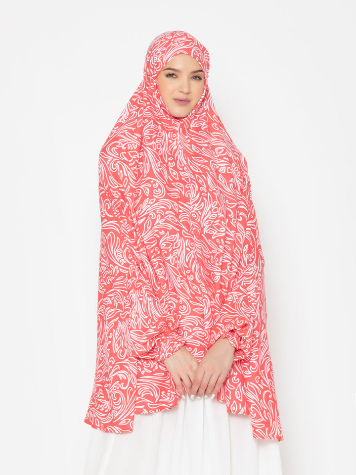 Red-Viscose-Lily-Blossom-Serene-Namaz-Dupatta